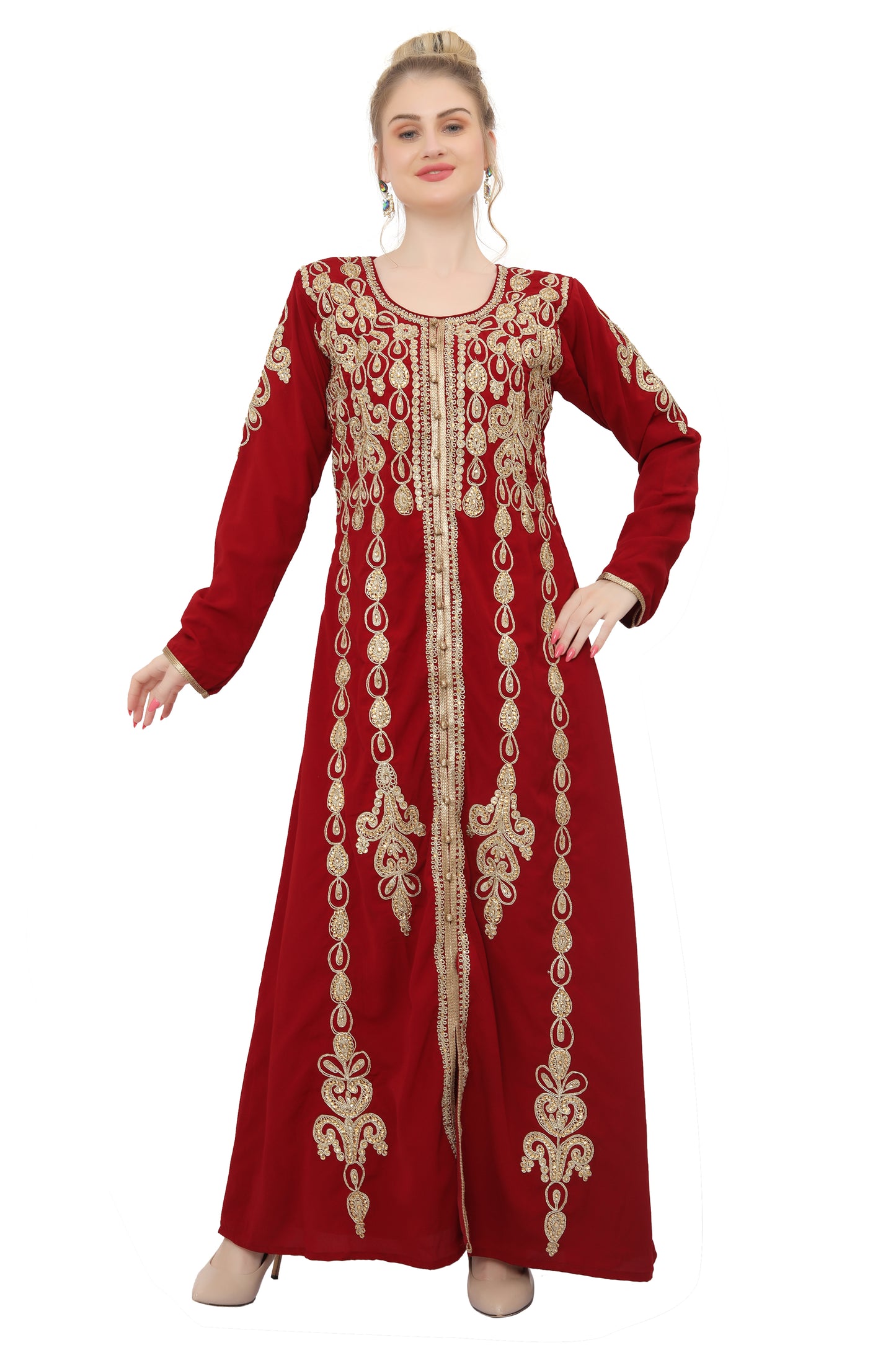 Djellaba Gown Hand Embroidered Dress