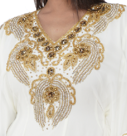 Embroidered Caftan With Crystal Bead - Maxim Creation