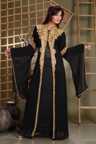 Caftan Dress with Golden Beads Caftan Dress with Golden Beads