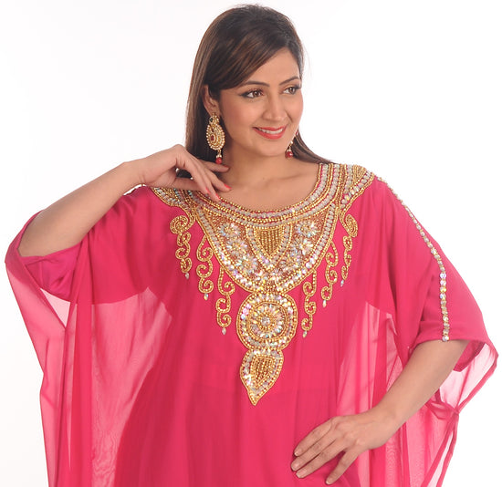 Kurti Poncho Bollywood Style Pink Farasha Maxi - Maxim Creation