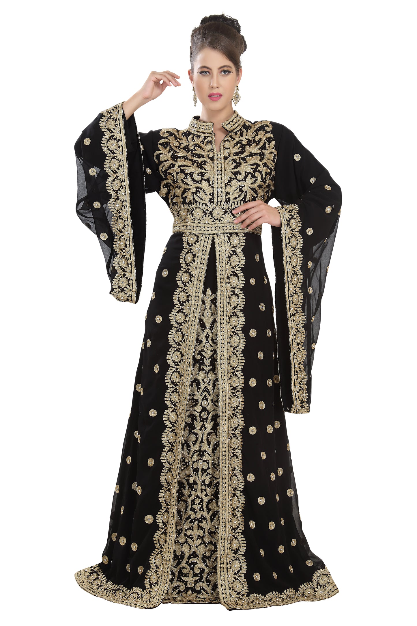 Arabian Djellaba Maxi Embroidered Dress - Maxim Creation