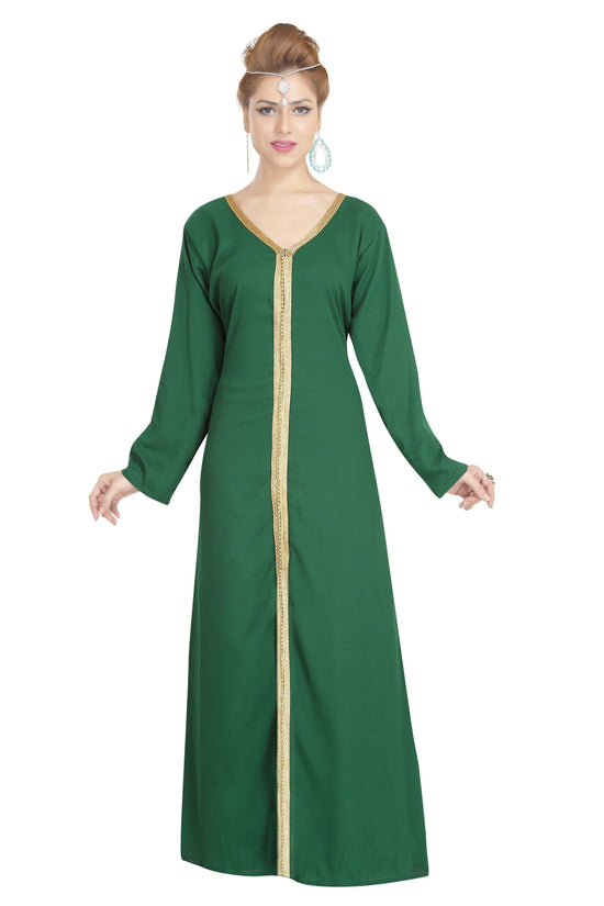 Maxi Gown In Bottle Green Nightie Dress - Maxim Creation