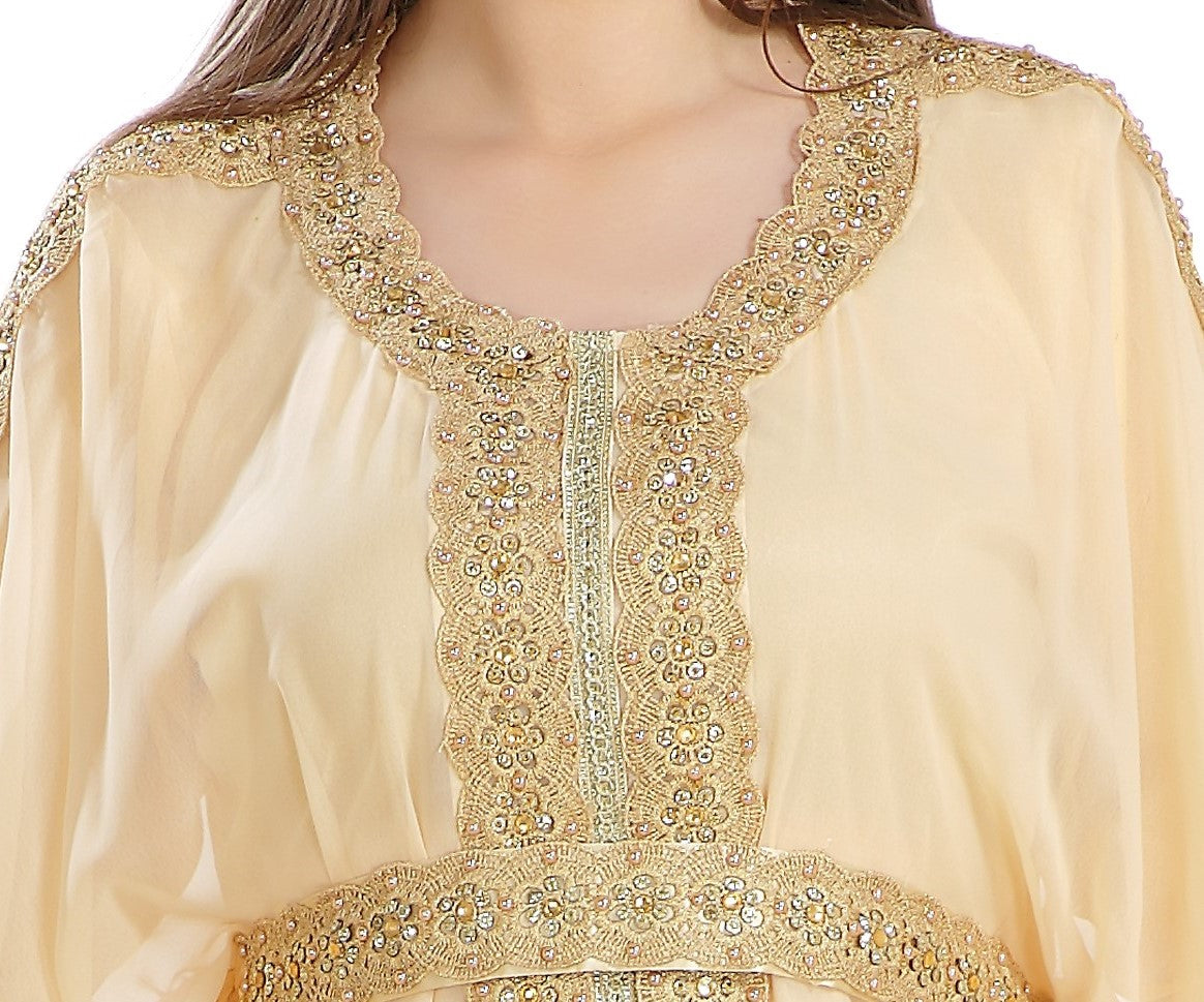 Farasha Poncho in Beige Color Long Sleeve – Maxim Creation