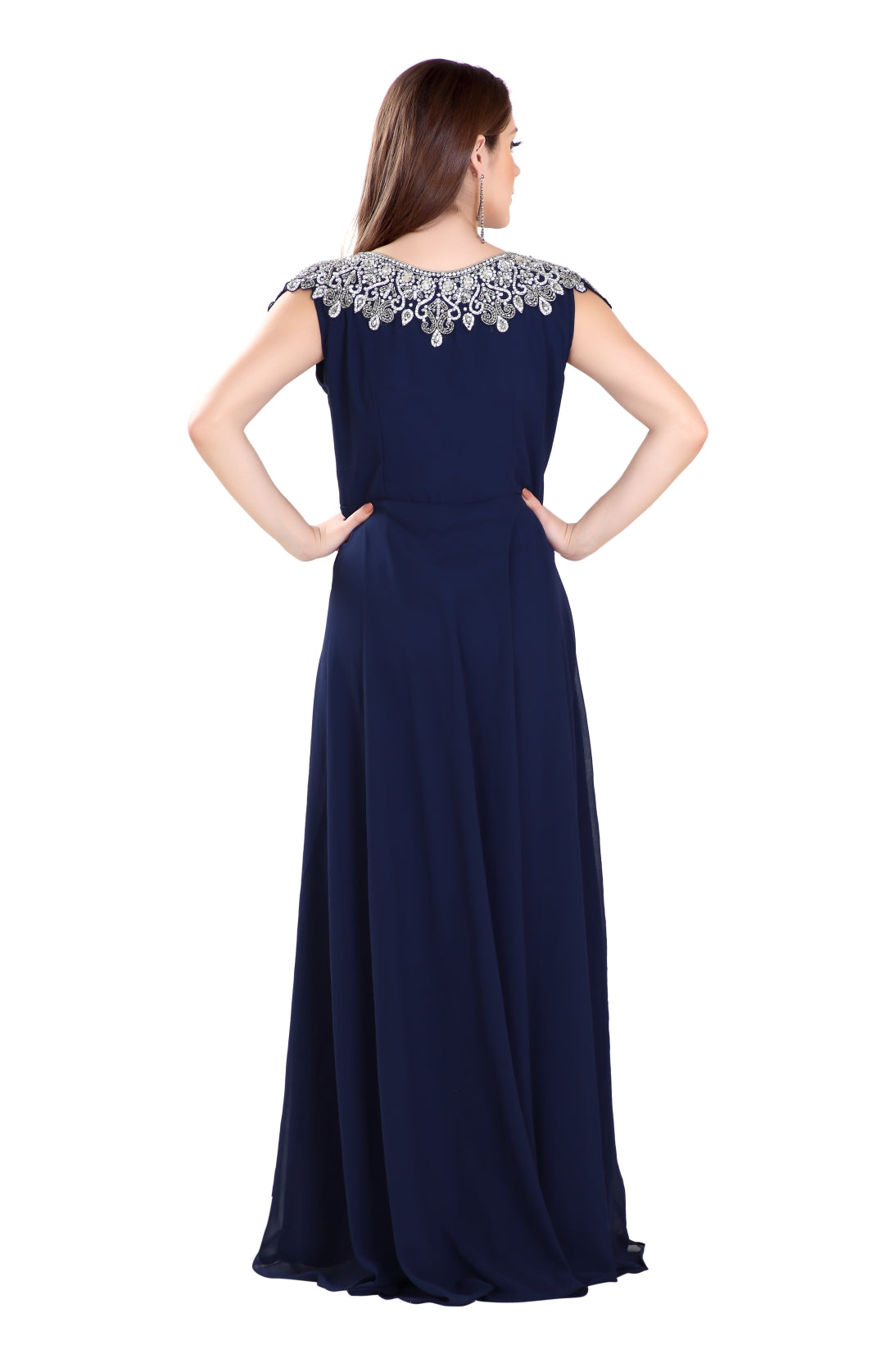 Cocktail Party Dress Arabian Maxi L / 52 Inches / Matching Embroidered Scarf (24 X 71 Inches)