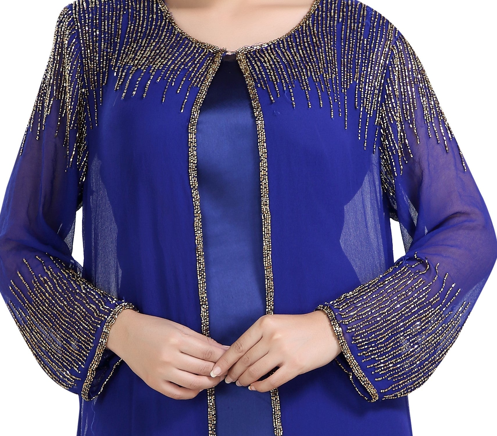 abaya dress styles for ladies Sleeve Design Button-Up Abaya Dress main image 1