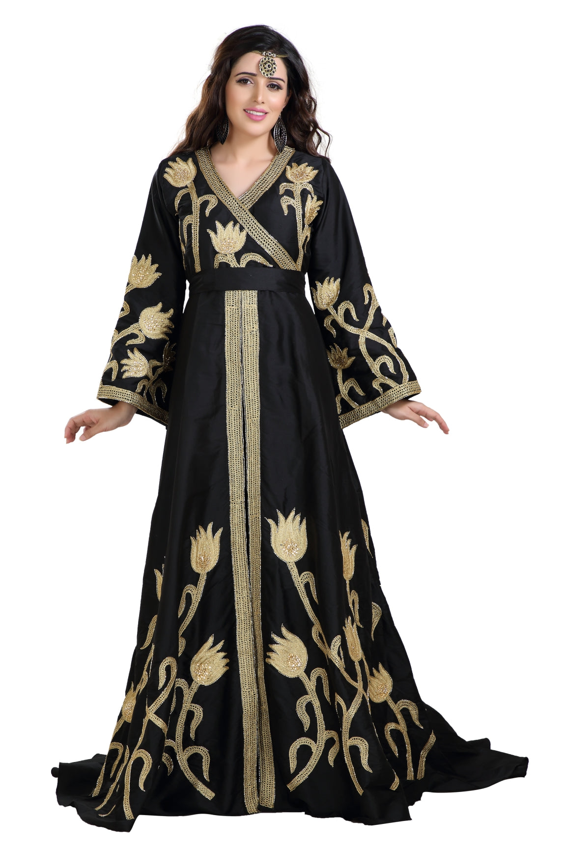 Persian Dress Jasmine Bridesmaid Niqah Kaftan 3XL / 60 Inches / Black Persian Dress Jasmine Bridesmaid Niqah Kaftan 3XL / 60 Inches / Black