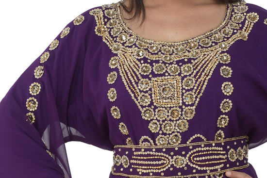 Jalabiya Kaftan Embroidered Gown - Maxim Creation