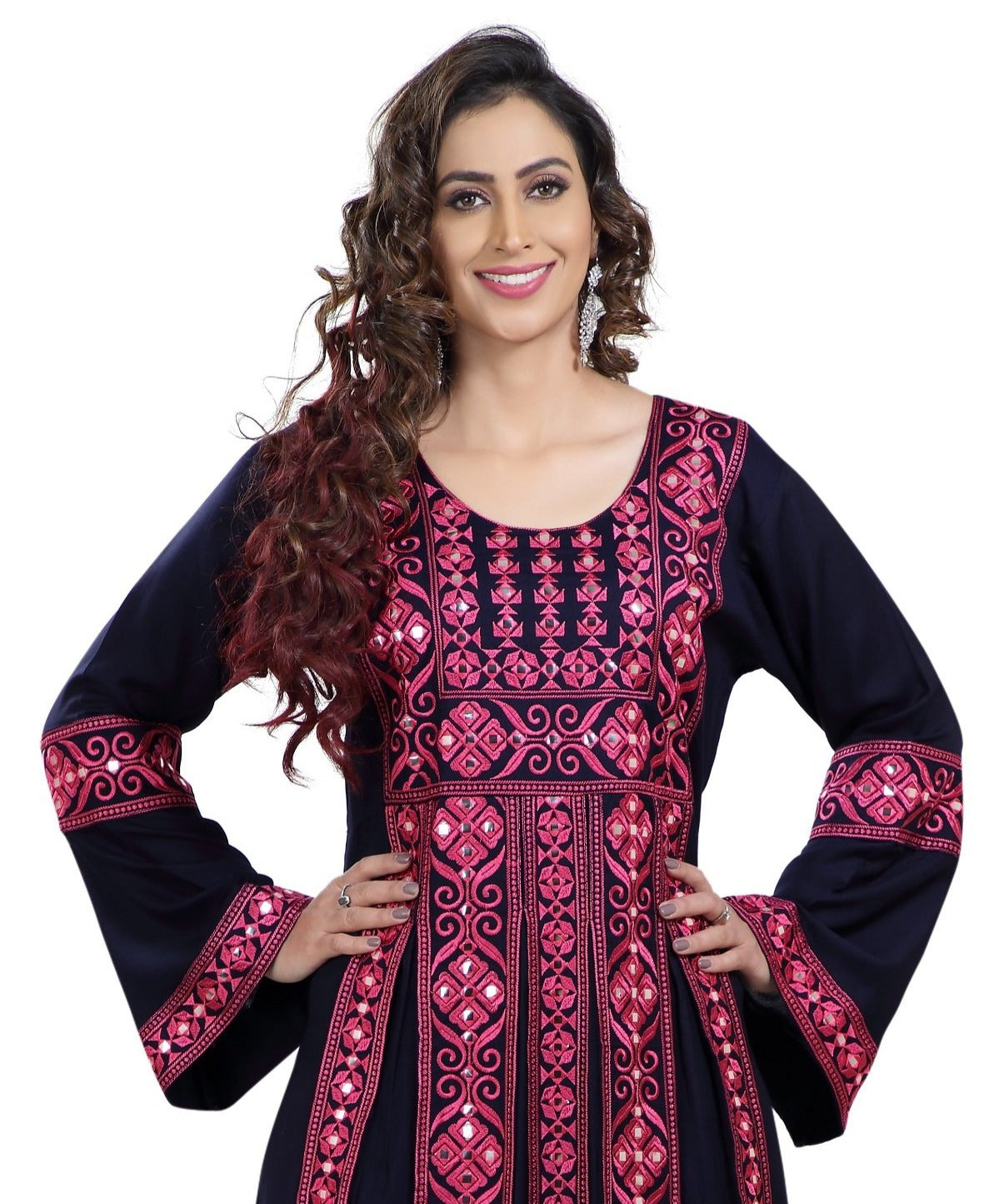 Persian Kaftan with Machine Embroidery Work XL / 54 Inches / No Scarf Persian Kaftan with Machine Embroidery Work XL / 54 Inches / No Scarf