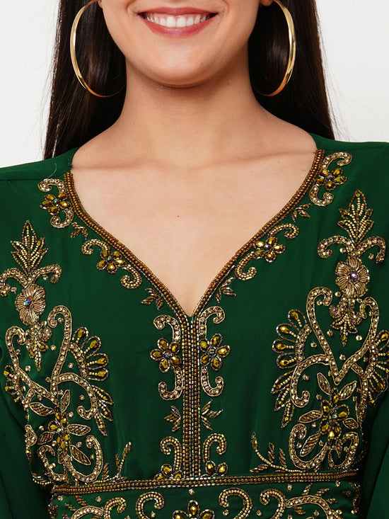 Embroidered Arabian Kaftan Designer Jalabiya - Maxim Creation