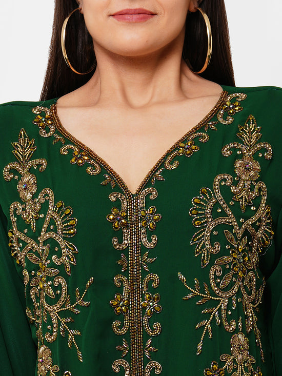 Embroidered Arabian Kaftan Designer Jalabiya - Maxim Creation
