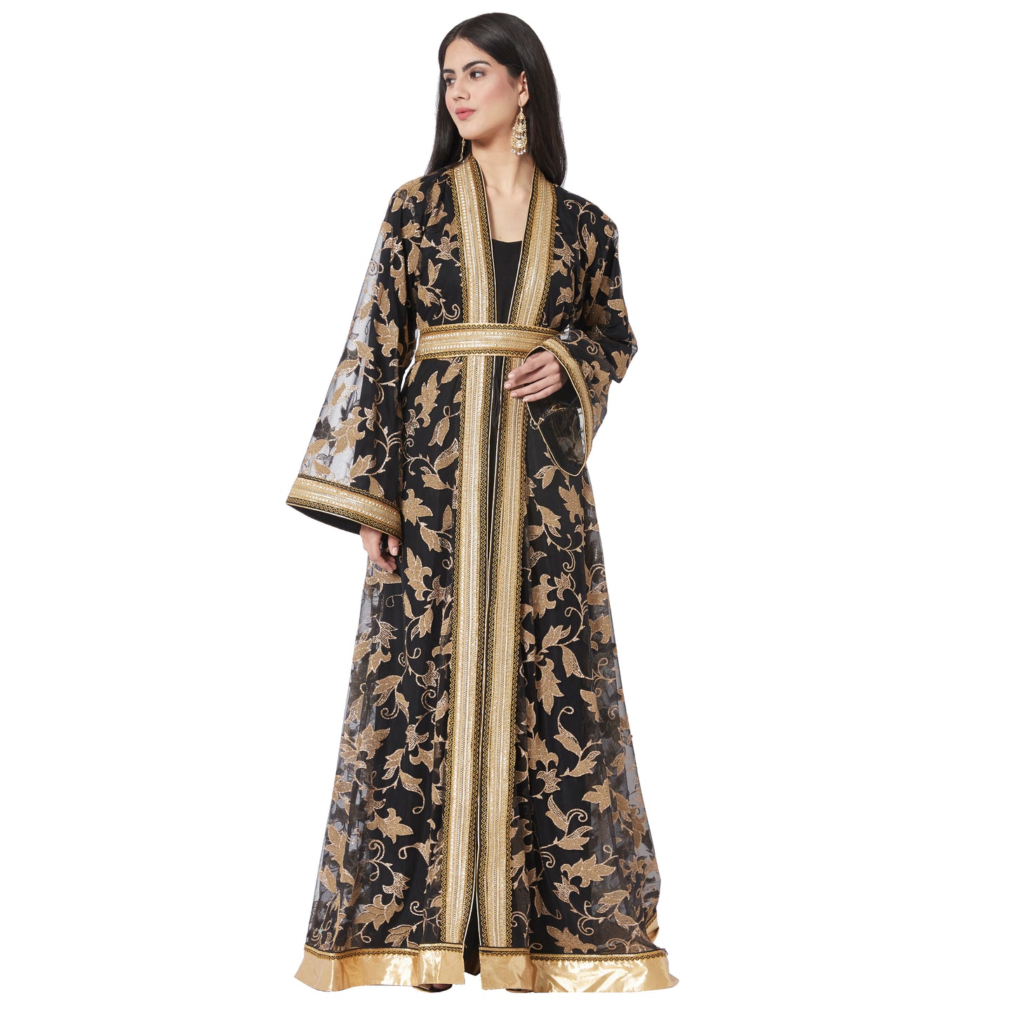 Arabian Thobe Partywear Kaftan Gown Mother + Daughter Combo Set - Maxim Creation