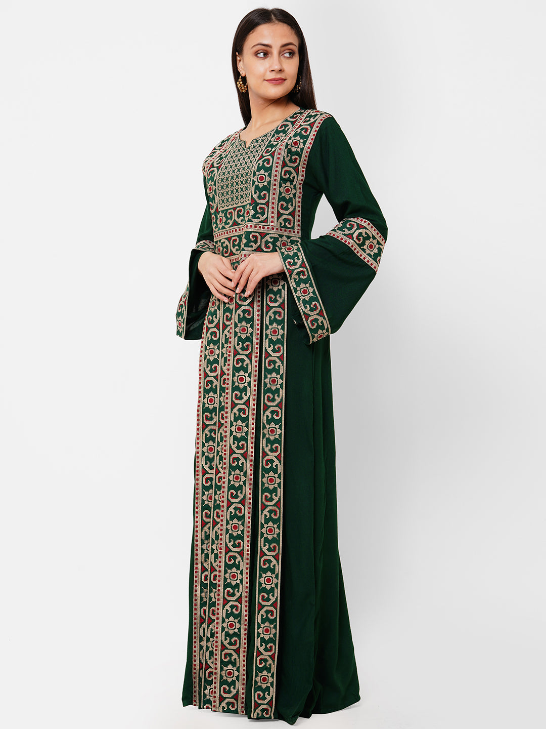 Cross Stitched Embroidered Maxi - Maxim Creation