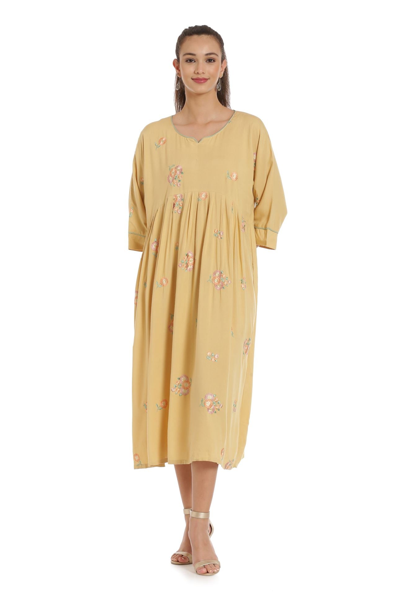 white christmas dresses Designer Indian Layered Cotton Maxi Dress XL main image 0