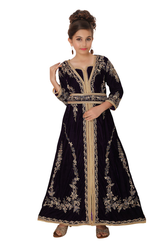 Arabian Djellaba Maxi Embroidered Party Gown for Mother and Child - Maxim Creation