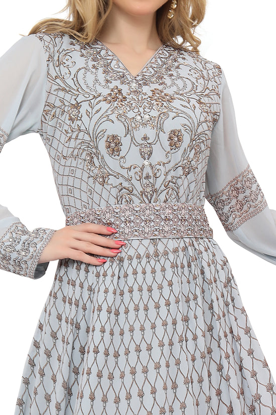 Digital Printed Kaftan Henna Tea Party Dress