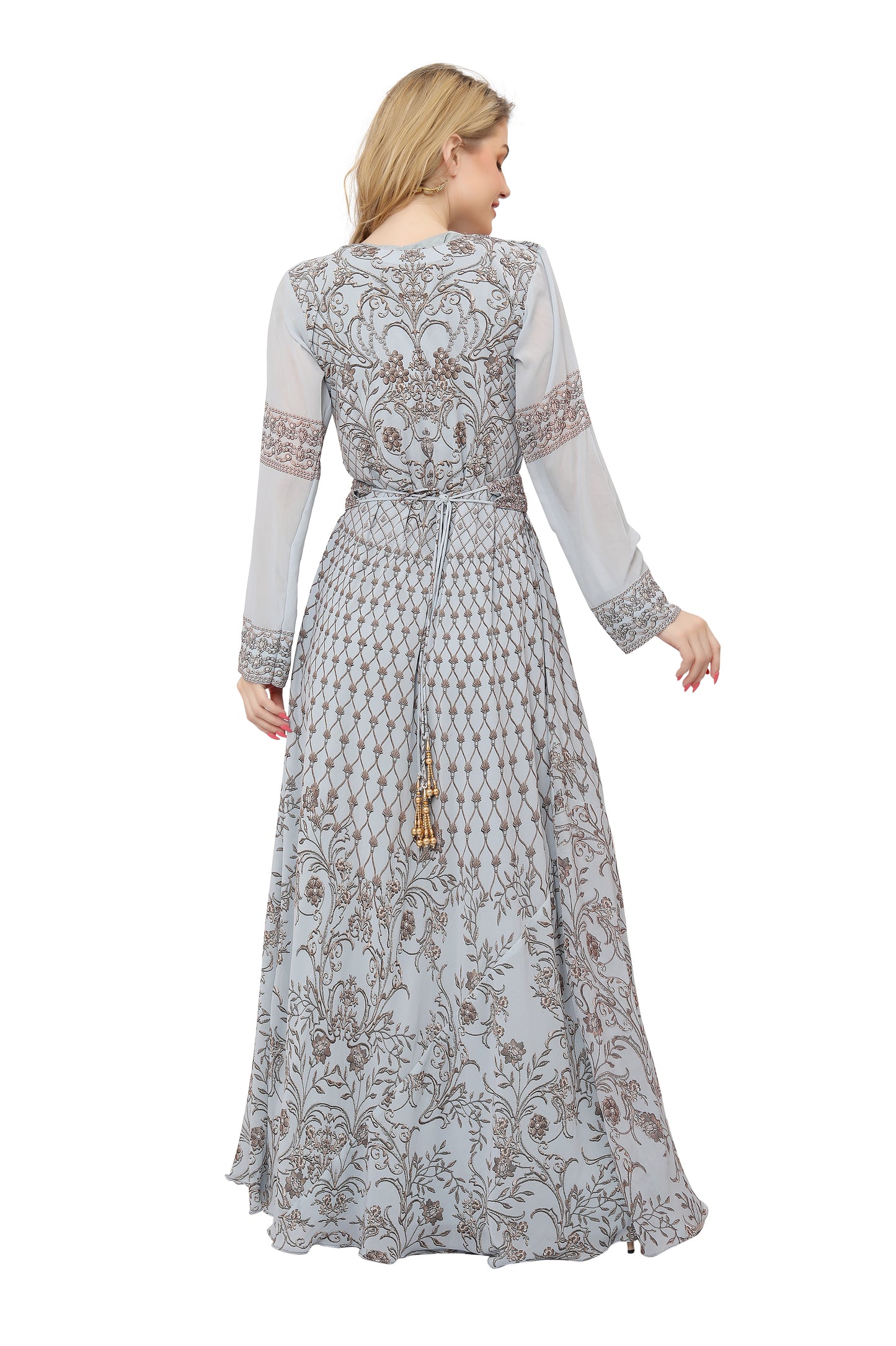 Load image into Gallery viewer, Digital Printed Kaftan Henna Tea Party Dress
