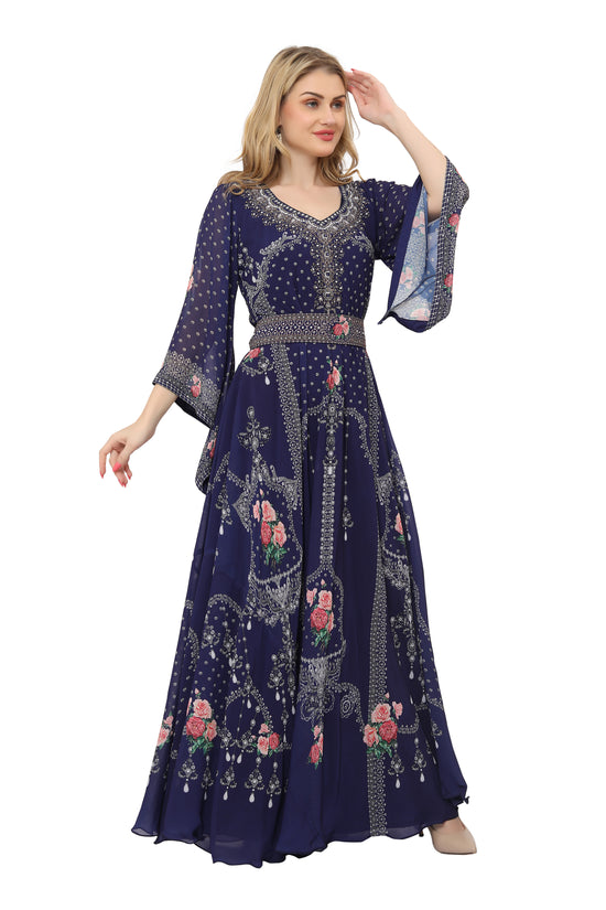 Load image into Gallery viewer, Digital Printed Abaya Caftan Ethic Party Gown
