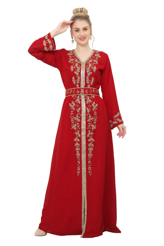 Designer Kaftan Hand Embroidered Moroccan Gown