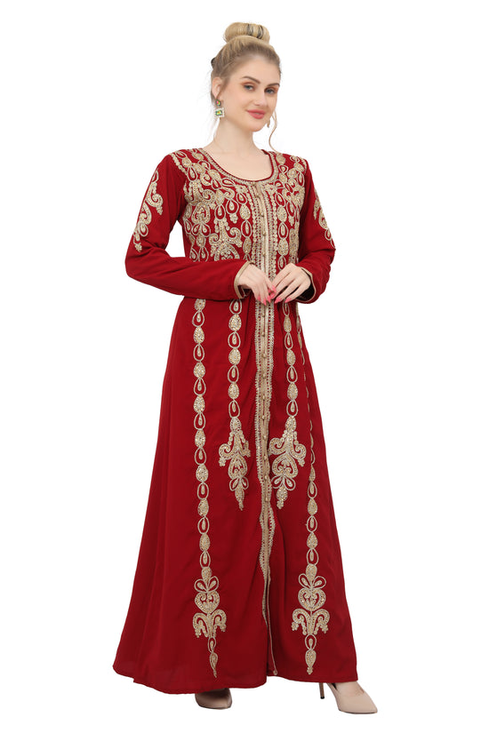 Load image into Gallery viewer, Djellaba Gown Hand Embroidered Dress
