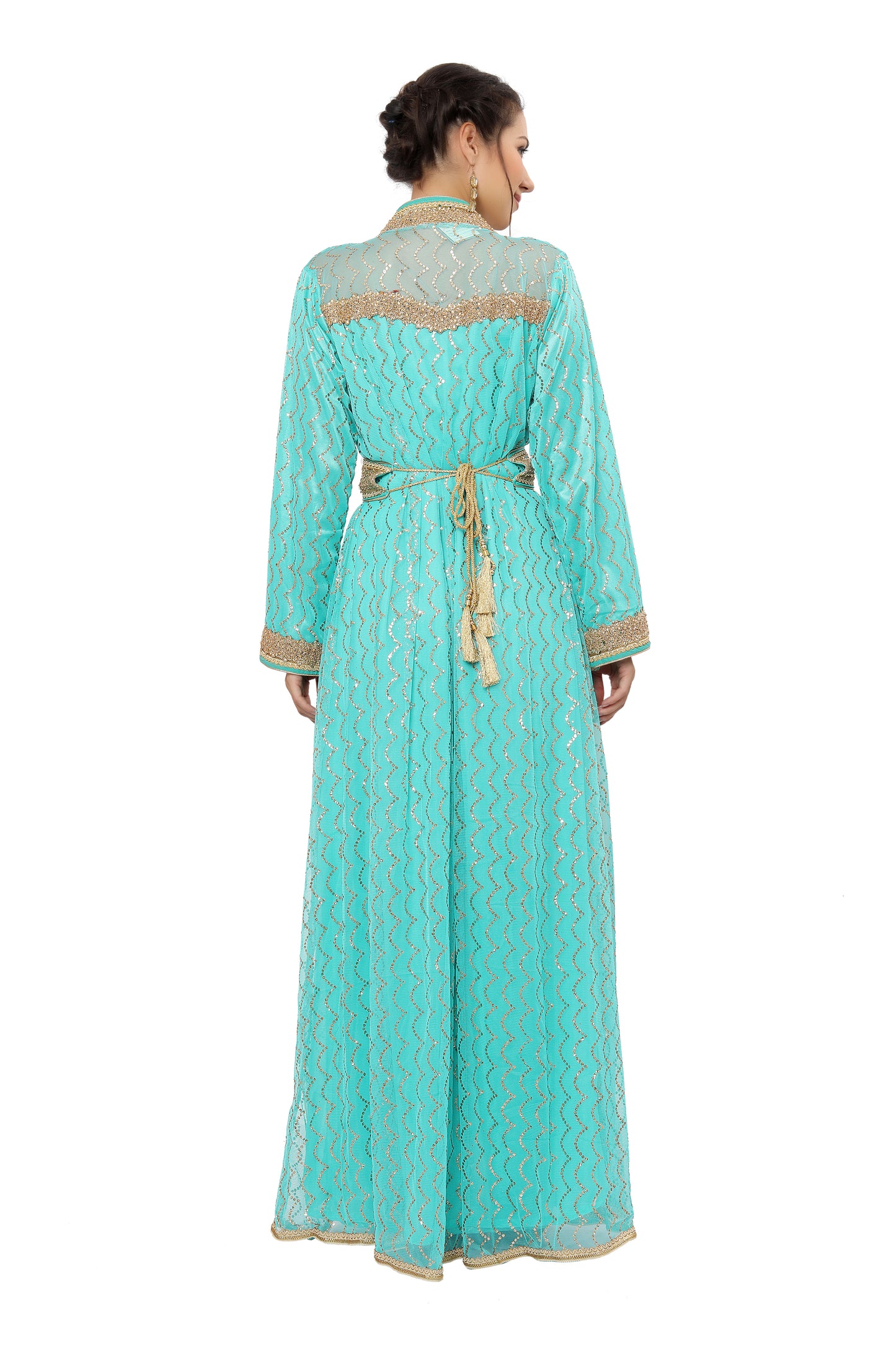 Load image into Gallery viewer, Moroccan Catan Dress Khaleeji Thobe Gown
