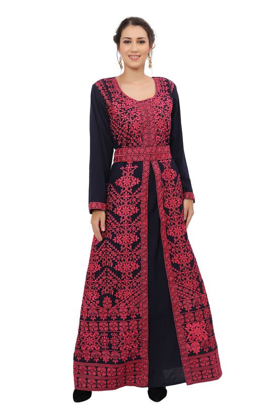 Designer Kaftan Thread Embroidery Maxi Gown