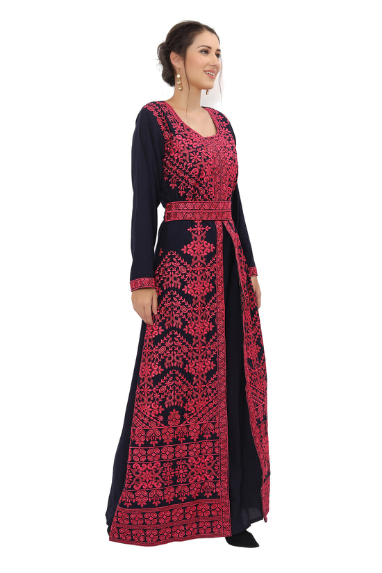 Designer Kaftan Thread Embroidery Maxi Gown