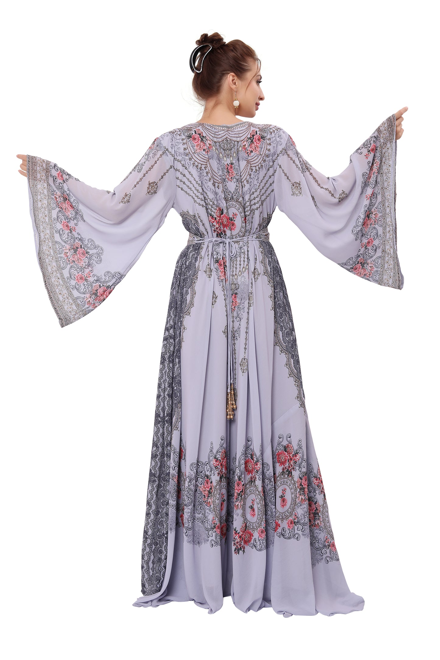 Charger l&amp;#39;image dans la galerie, Arabian Gown With Digital Kaftan Party Dress
