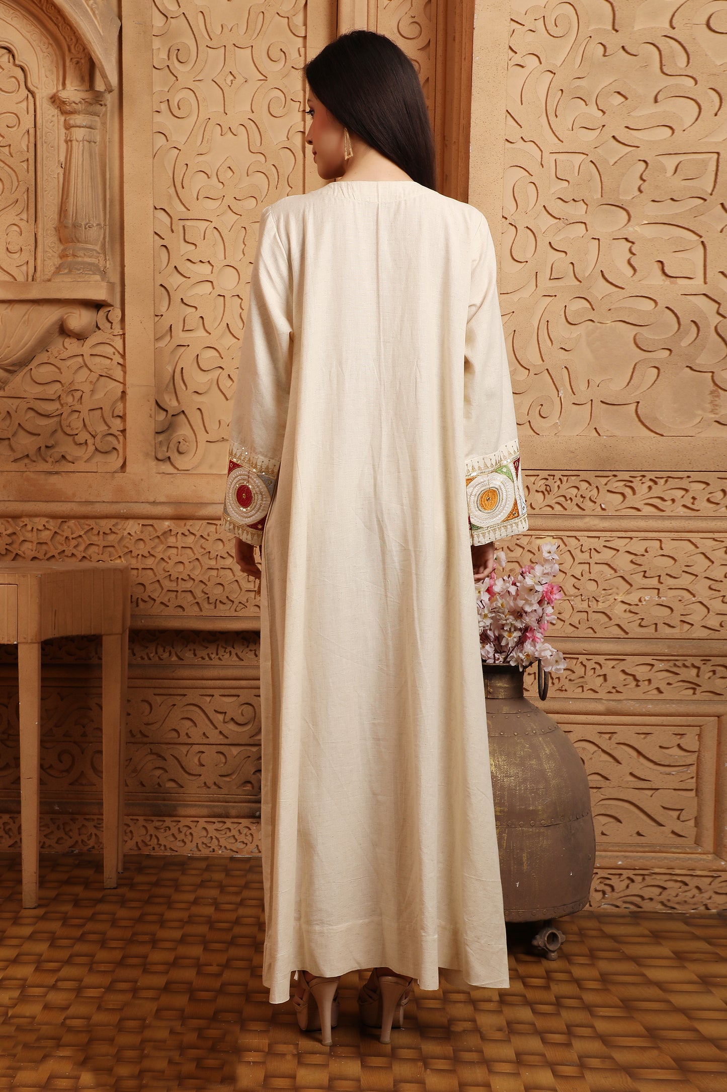 Embroidered Caftan Sequin Abaya Turkish Long Dress Robe 3XL / 60 Inches / Matching Embroidered Scarf (24 X 71 Inches) Embroidered Caftan Sequin Abaya Turkish Long Dress Robe 3XL / 60 Inches / Matching Embroidered Scarf (24 X 71 Inches)