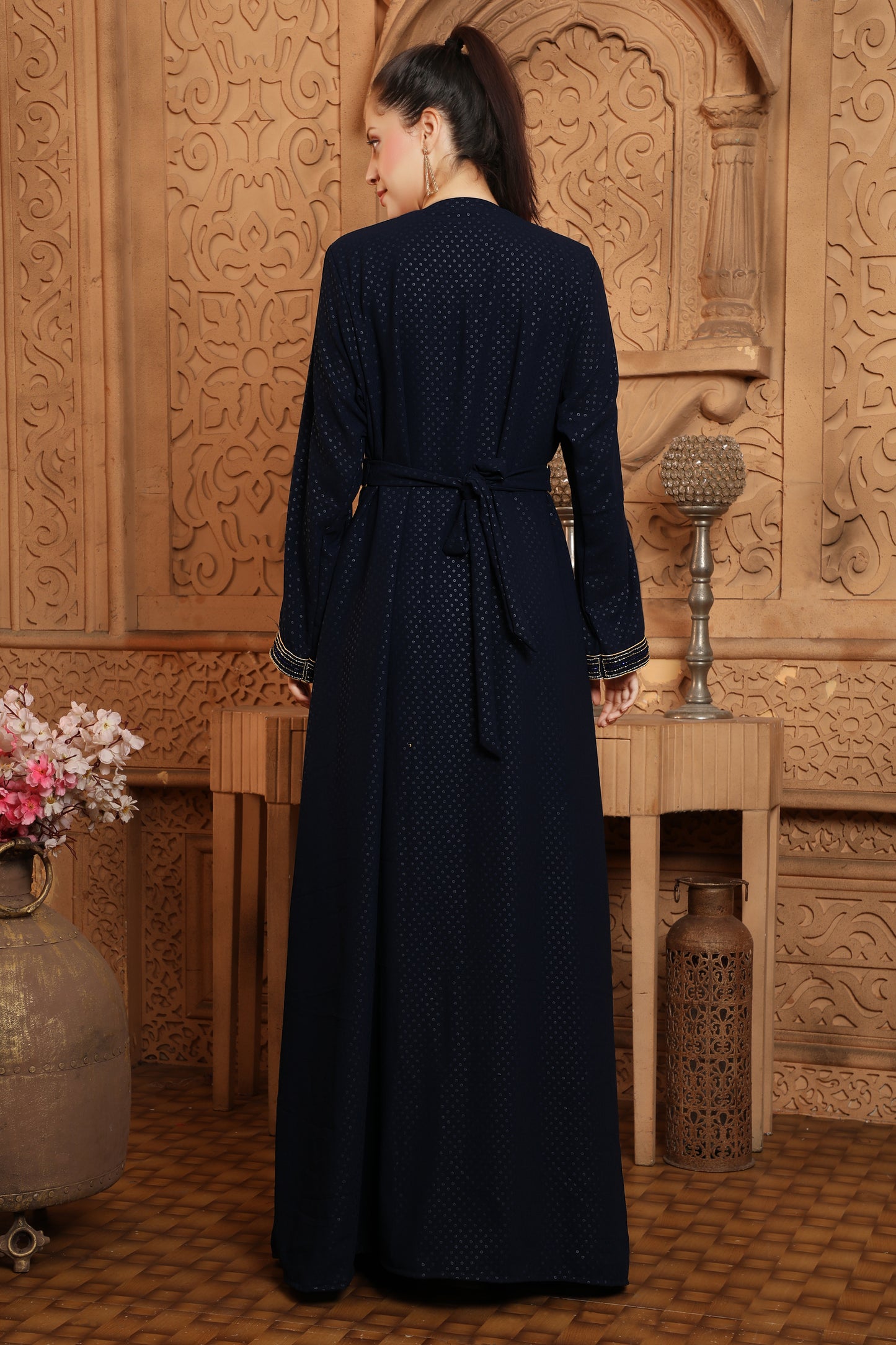 Robe Dress Velour Moroccan Kaftan Partywear Gown 5XL / 58 Inches / No Scarf
