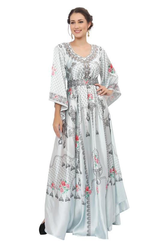 Load image into Gallery viewer, Designer Digital Printed Party Gown With Bell Sleeve
