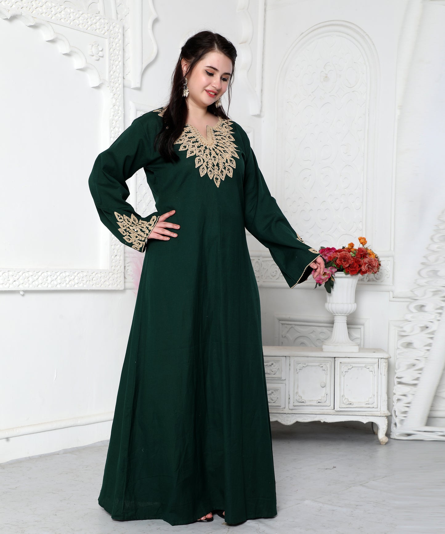 dark green dress material Elegant Dark Green Colored Casual Wear Embroidered Cotton Dress Material at 999.00 | Cotton Dress Material