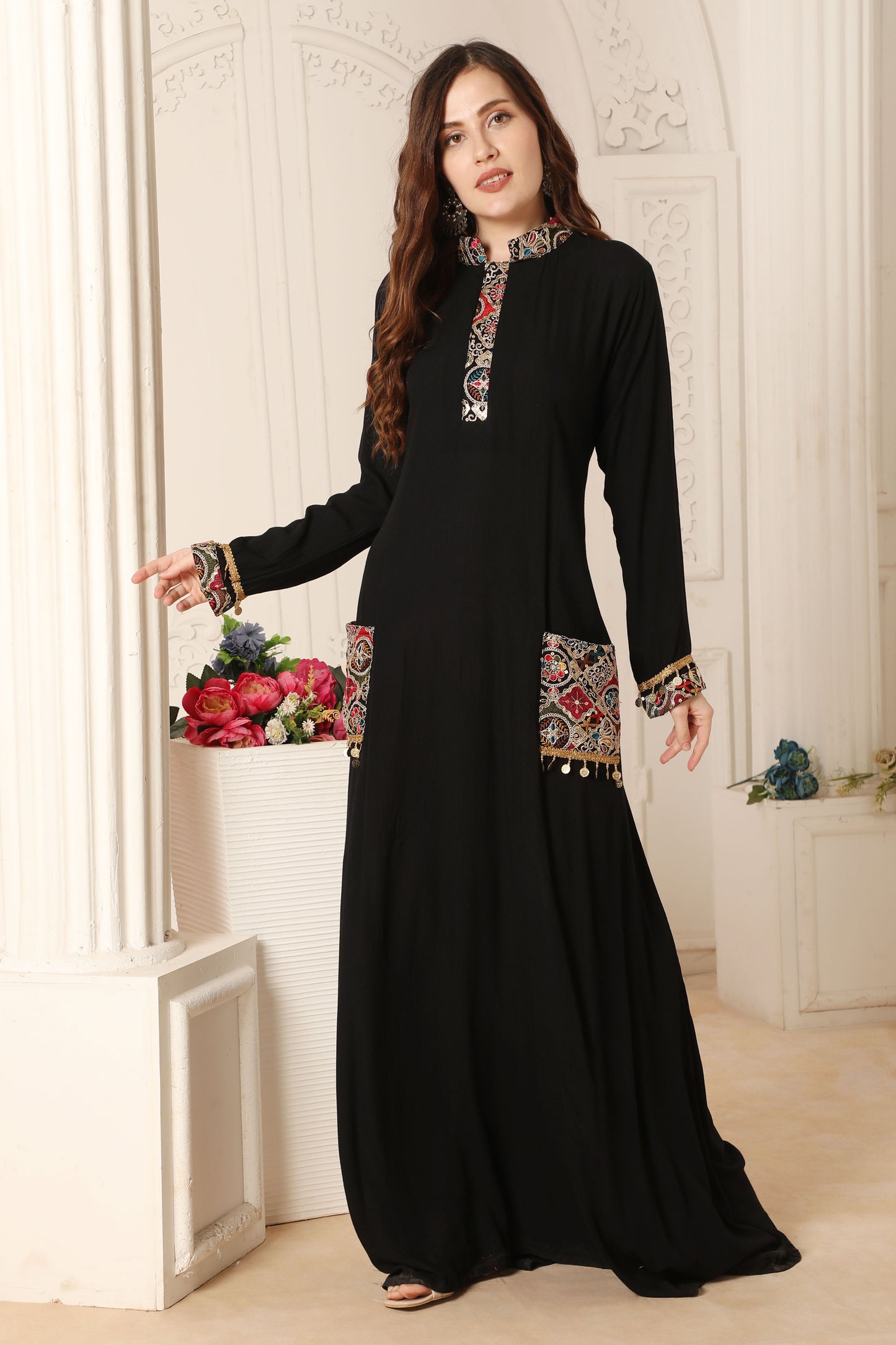 black dress embroidery design Ophelia Dress Black | Size L