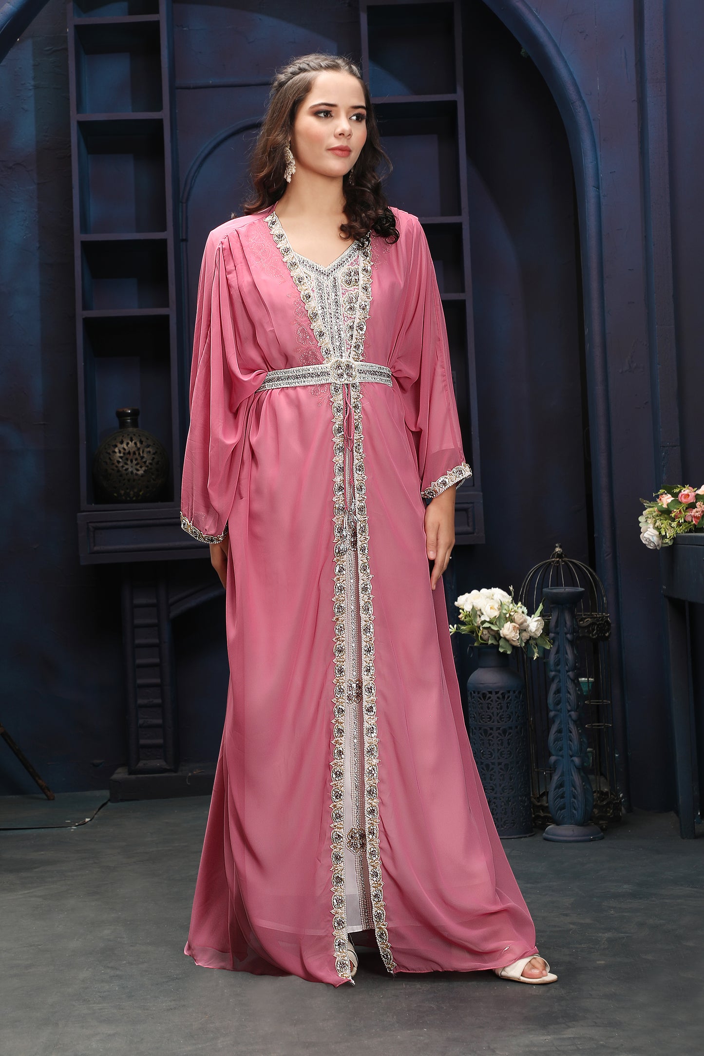 pink moroccan dress New Moroccan light pink Kaftan dress for sale