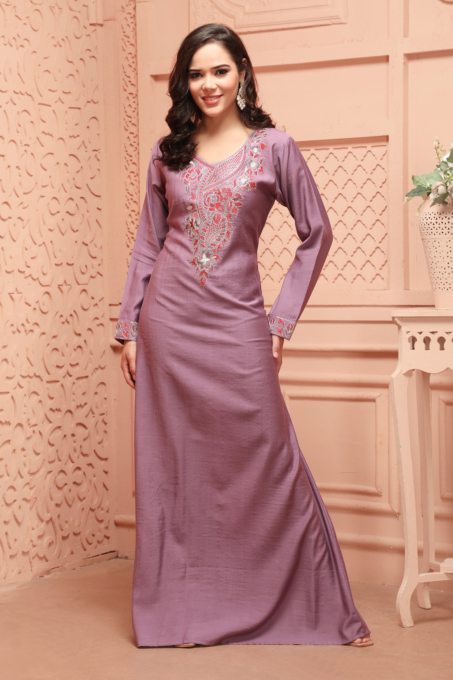 stone embroidered dress Tracy Studio Black LONG SLEEVE STONE EMBELLISHED SHOULDER DRESS