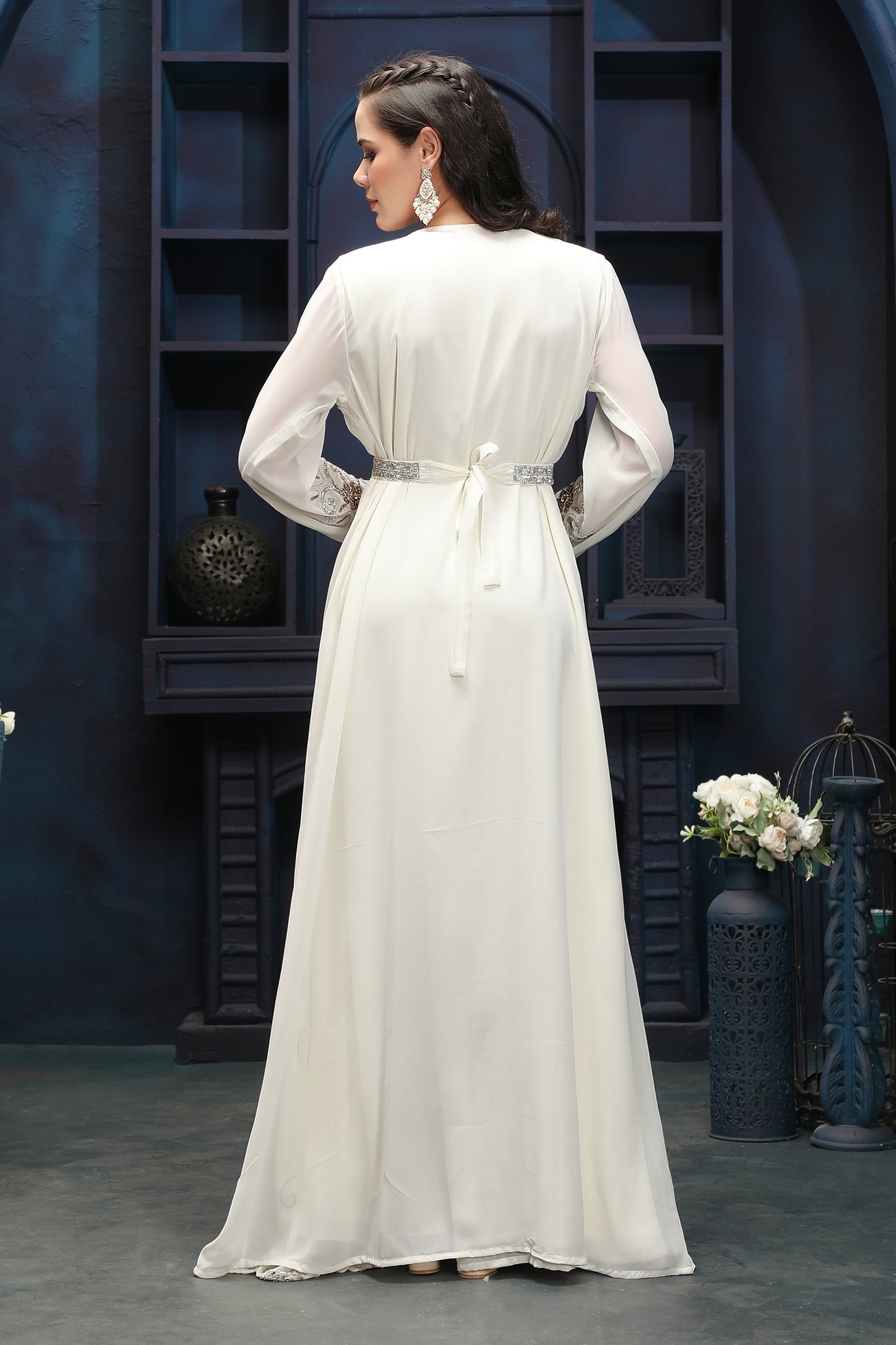 Designer Cream White Ethnic Gown with Premium Finish Maxim Creation Designer Cream White Ethnic Gown with Premium Finish Maxim Creation