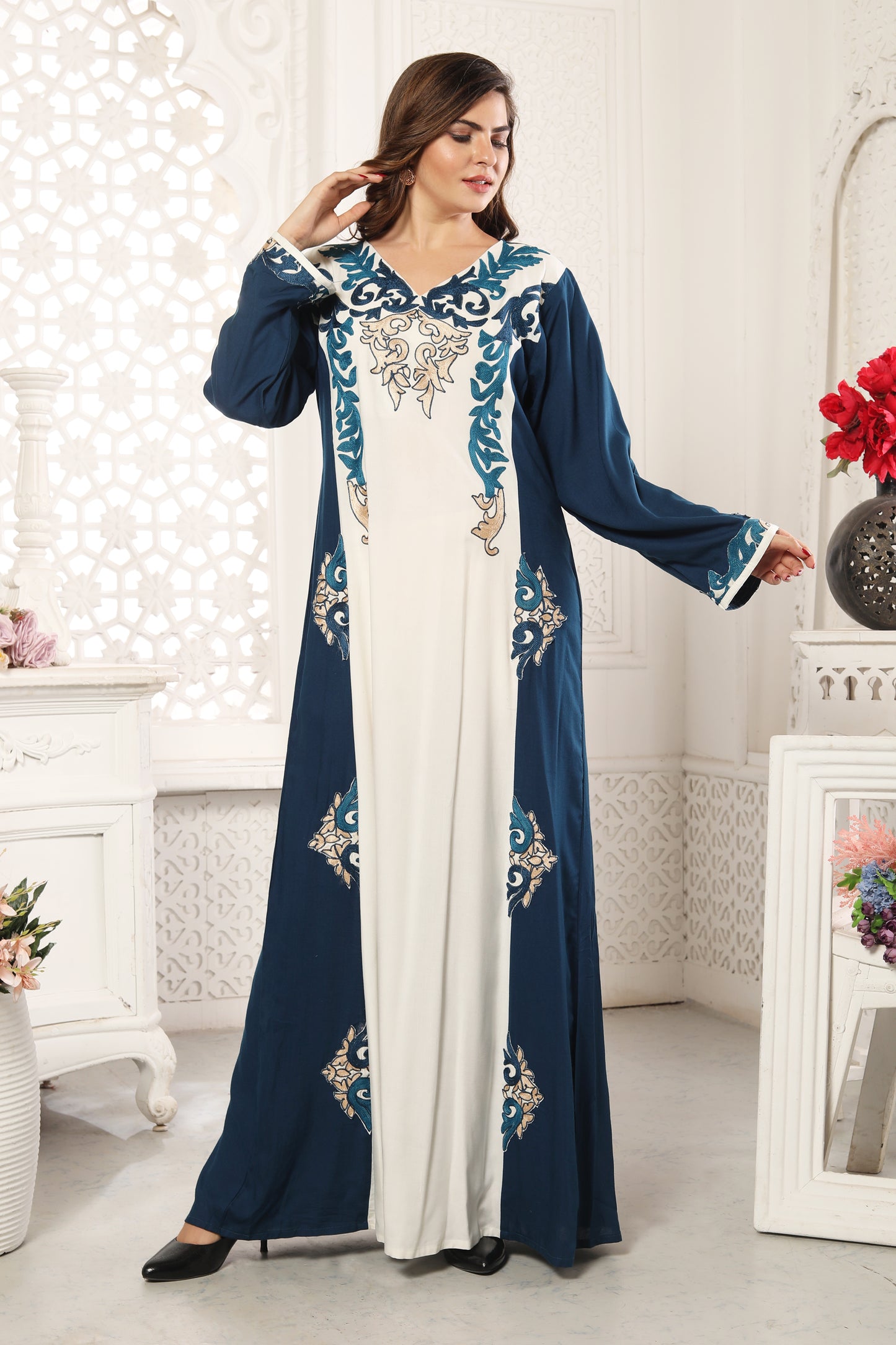 Designer Jalabiya Algerian Caftan Partywear Gown by Maxim Creation Designer Jalabiya Algerian Caftan Partywear Gown by Maxim Creation