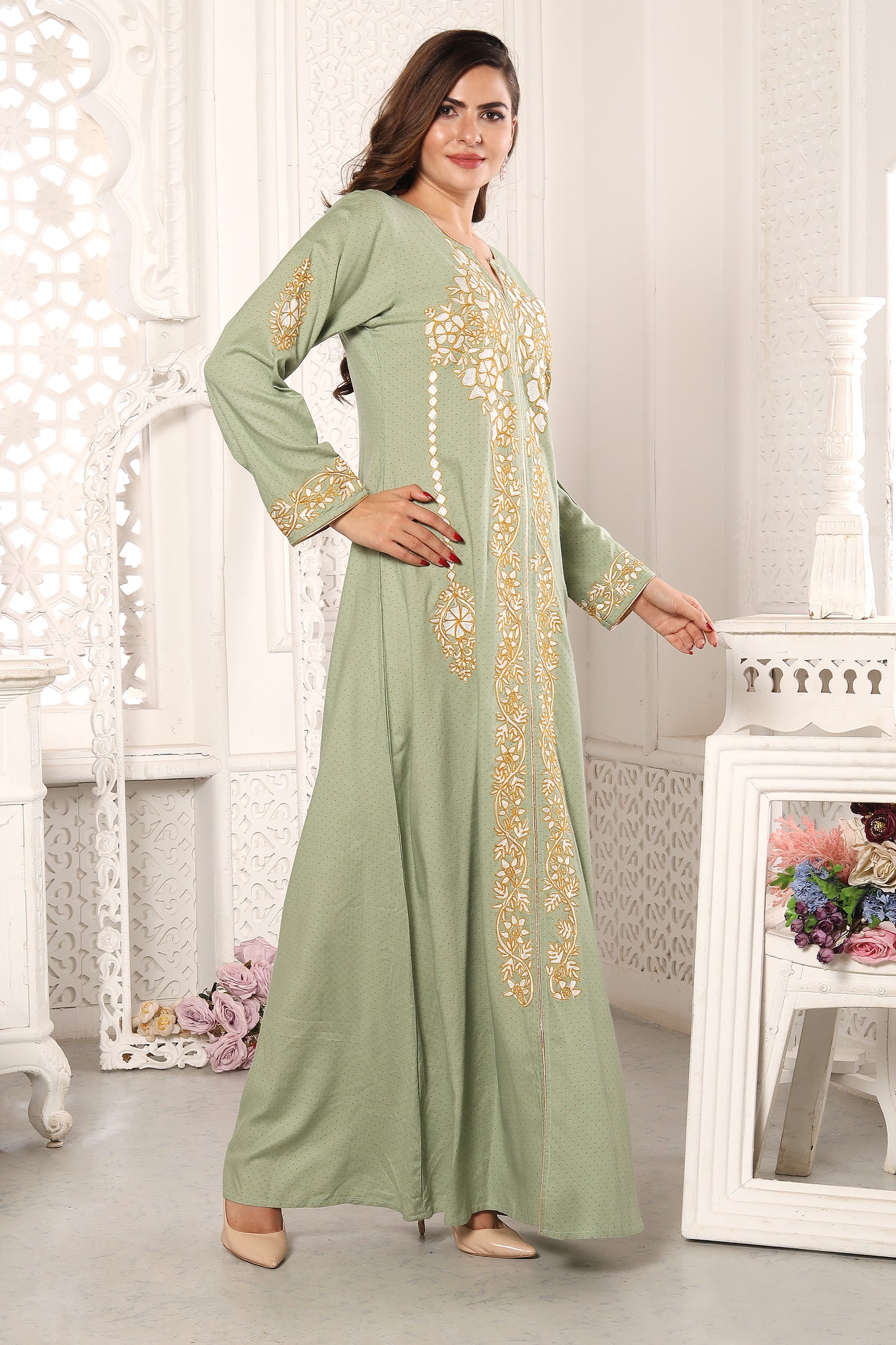 Traditional Kaftan Thobe Henna Party Maxi Gown