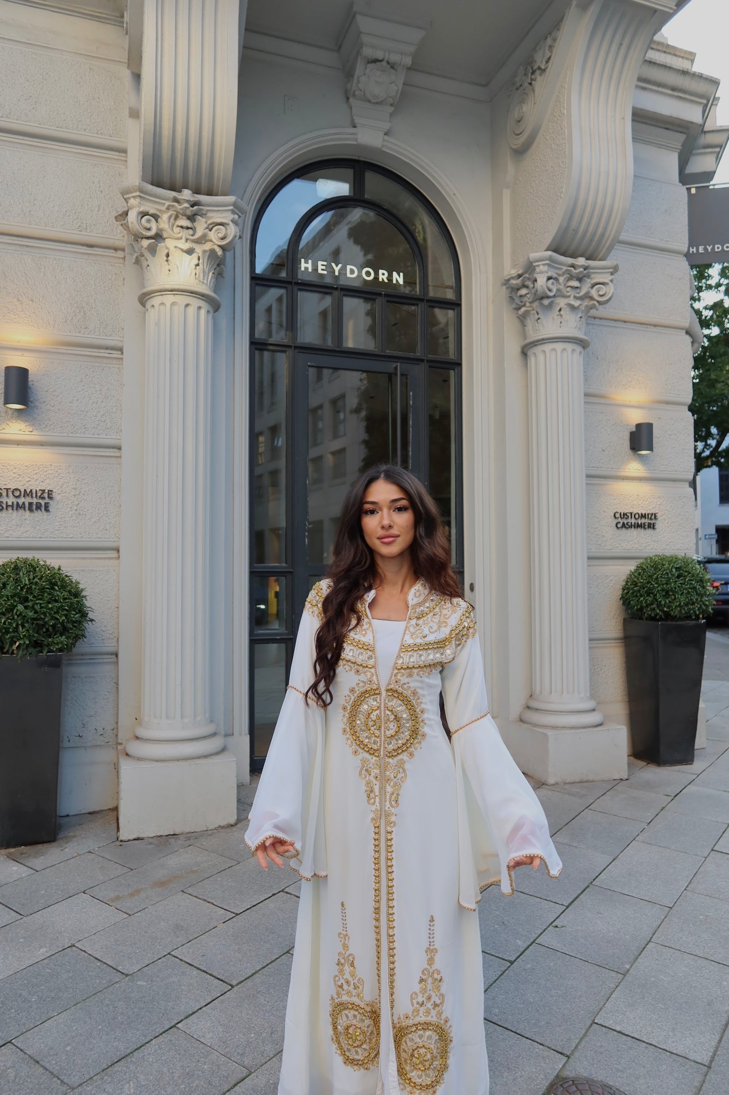 Embroidered Caftan Cocktail Party Gown Embroidered Caftan Cocktail Party Gown