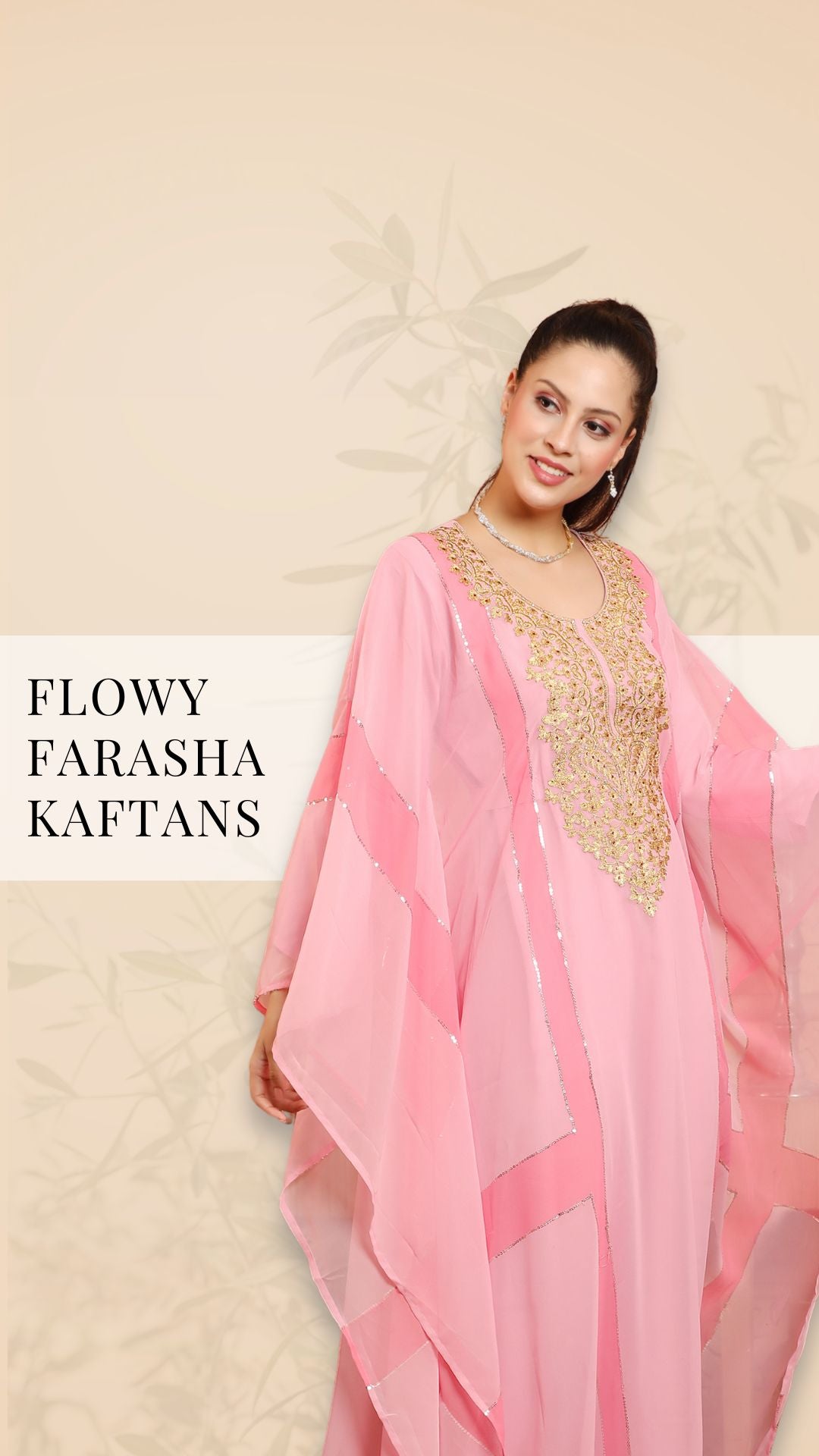 Leopard Print Kaftan Embroidery Handcrafted by Maxim Creation