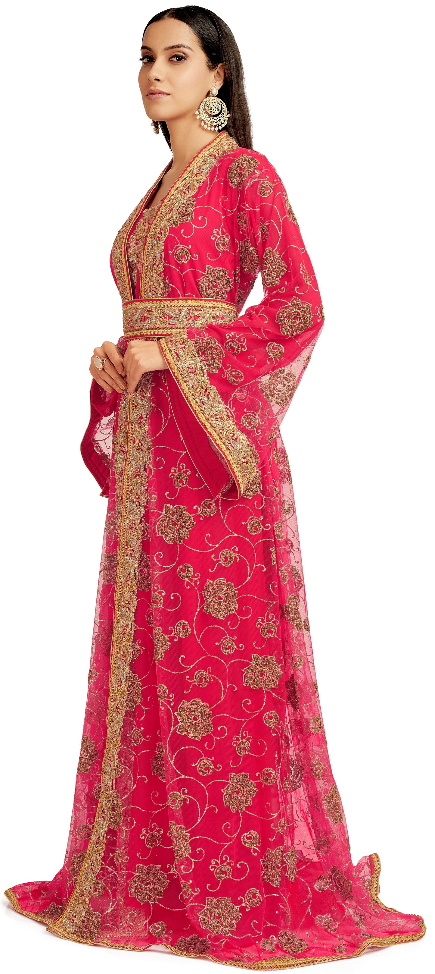Pink embroidered Henna Party Gown - Maxim Creation