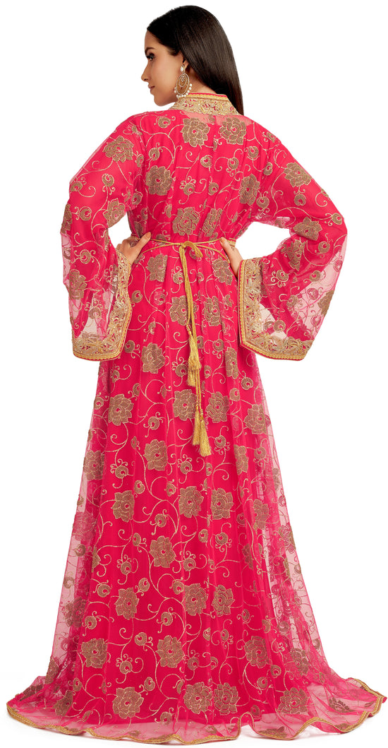 Pink embroidered Henna Party Gown - Maxim Creation