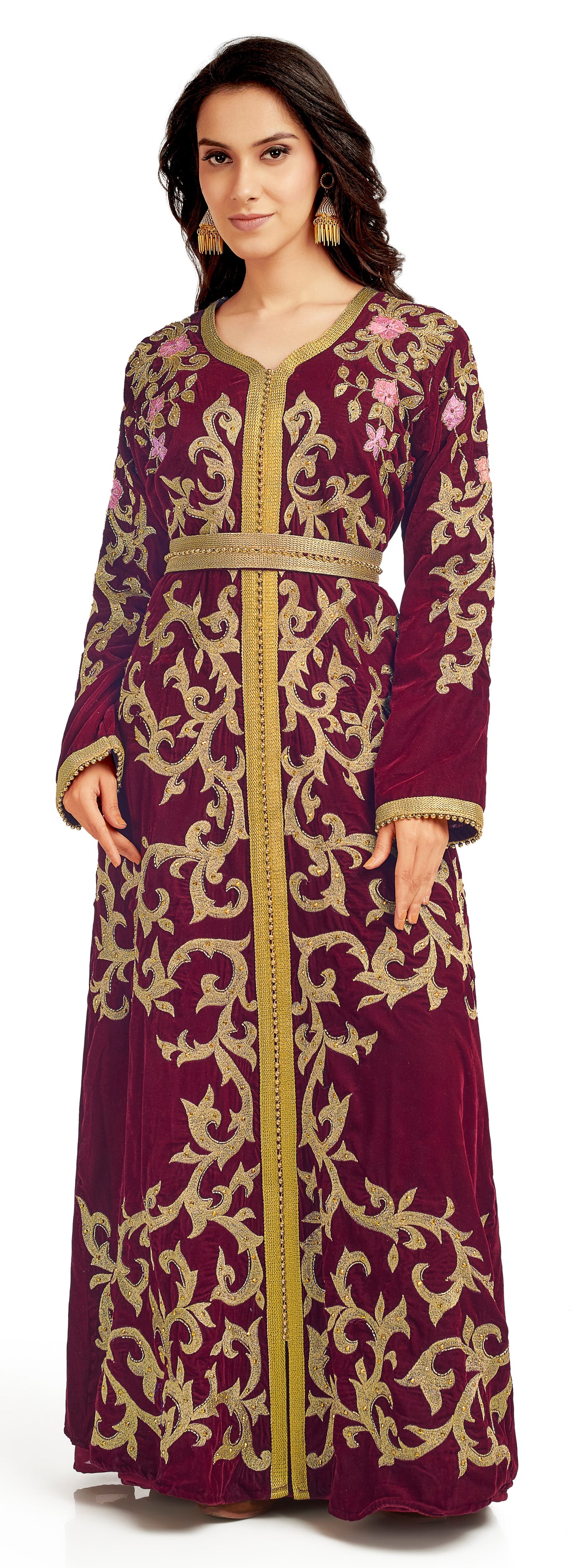 Wine Velvet Wedding Luxury Gown Wine Velvet Wedding Luxury Gown