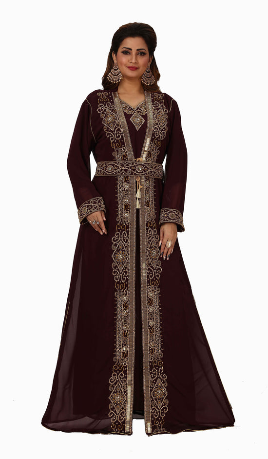Traditional Dress Hand Embroidered Kaftan Gown - Maxim Creation