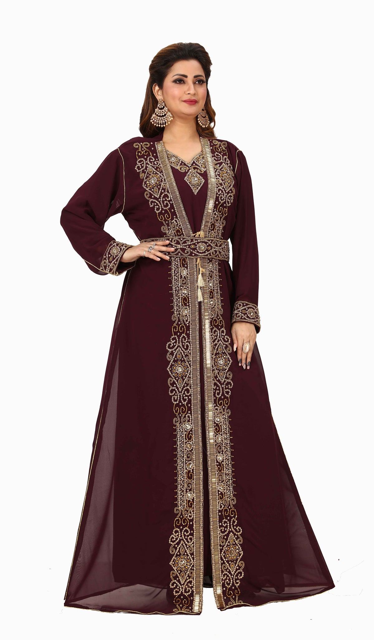 Traditional Dress Hand Embroidered Kaftan Gown – Maxim Creation