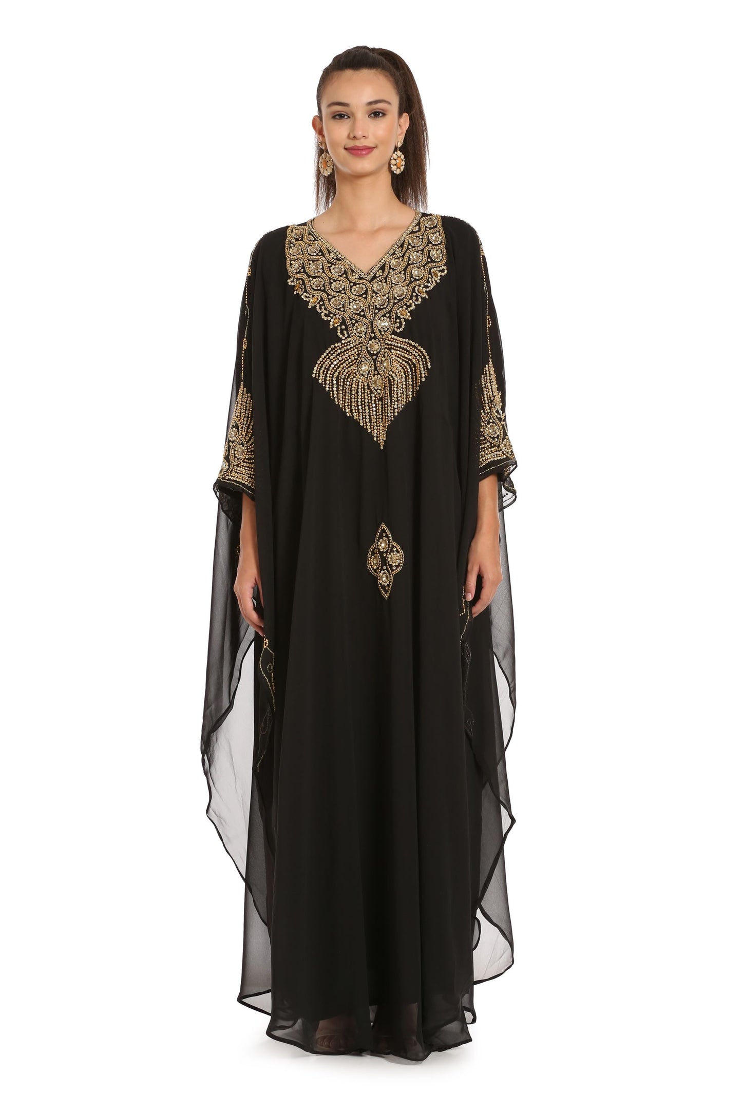 Charger l&amp;#39;image dans la galerie, Handicraft Kaftan dress Embellished with Beads and Crystals - Maxim Creation
