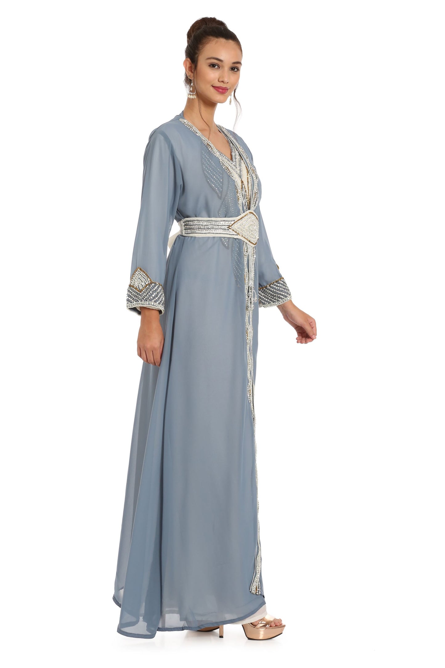grey kaftan dress Kaftan dresses online. Halston style kaftan dress by Nuichan