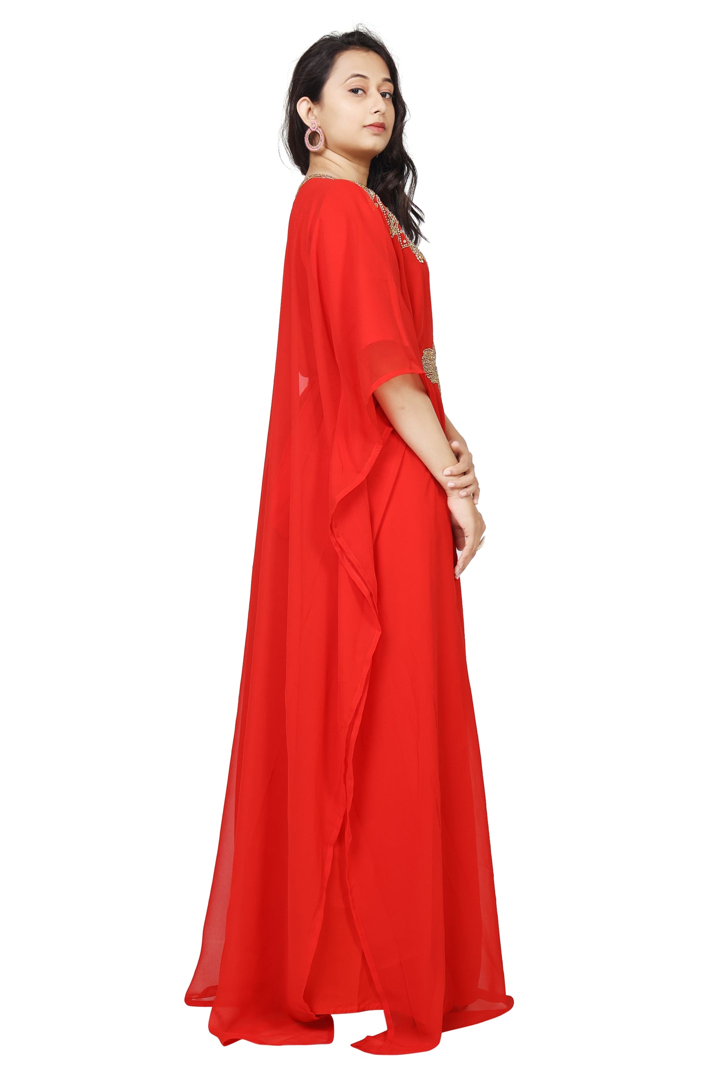 Arabian Farasha Red Kaftan Long Maxi Party Gown Maxim Creation Arabian Farasha Red Kaftan Long Maxi Party Gown Maxim Creation