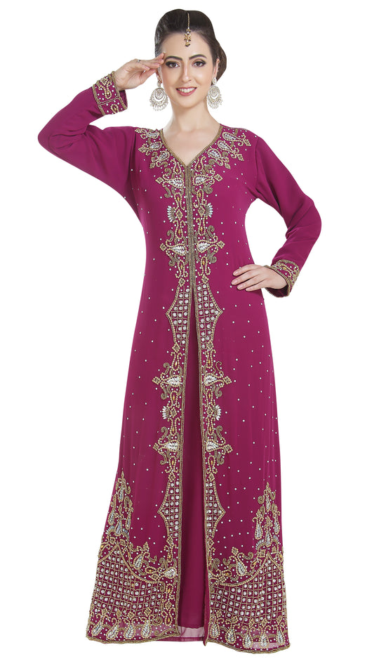 Load image into Gallery viewer, Embroidered Jallabiya Henna Party Dress - Maxim Creation

