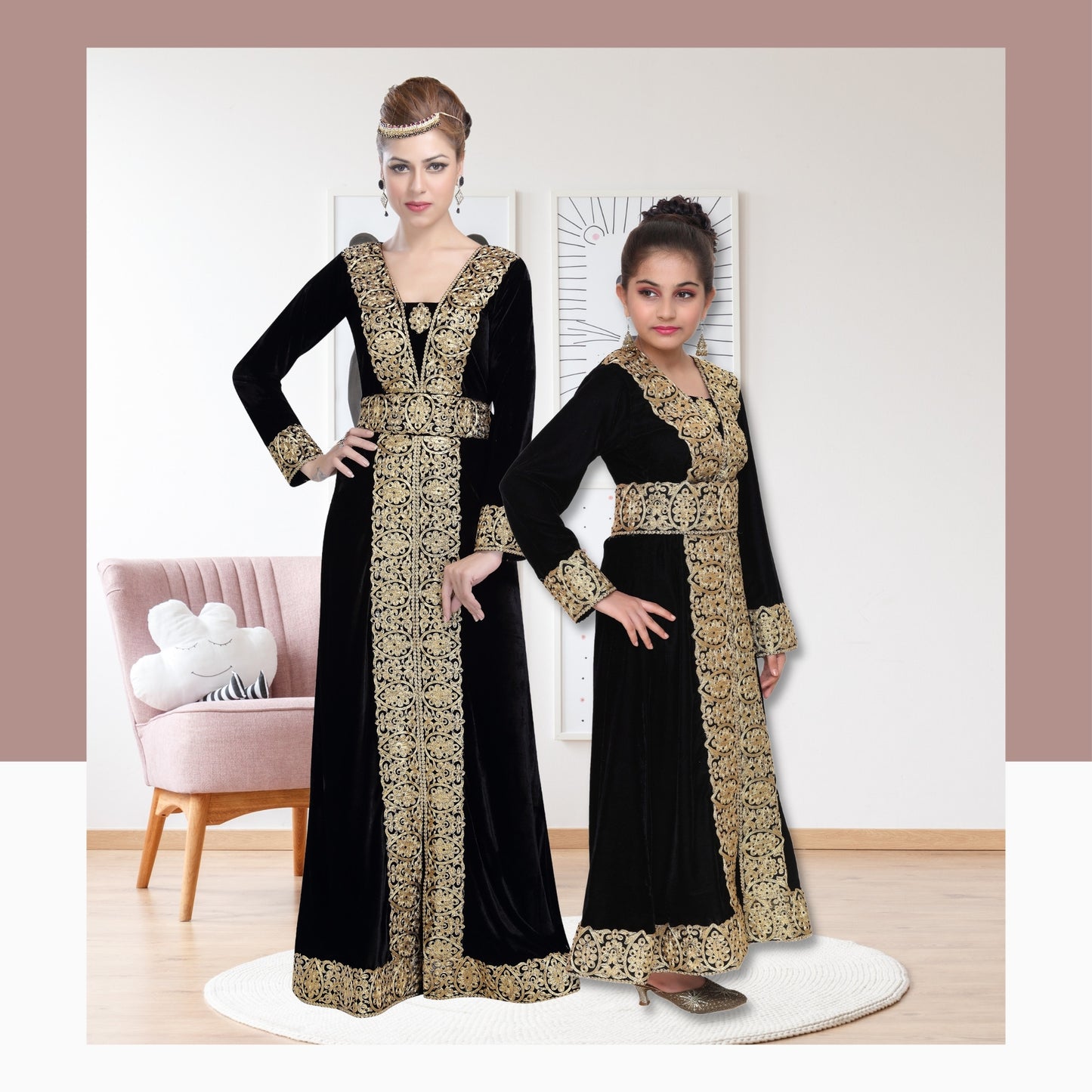 A Line Evening Dresses High Collar Formal Gown Arab Dubai Muslim Long –  treasures-4-u-2-day