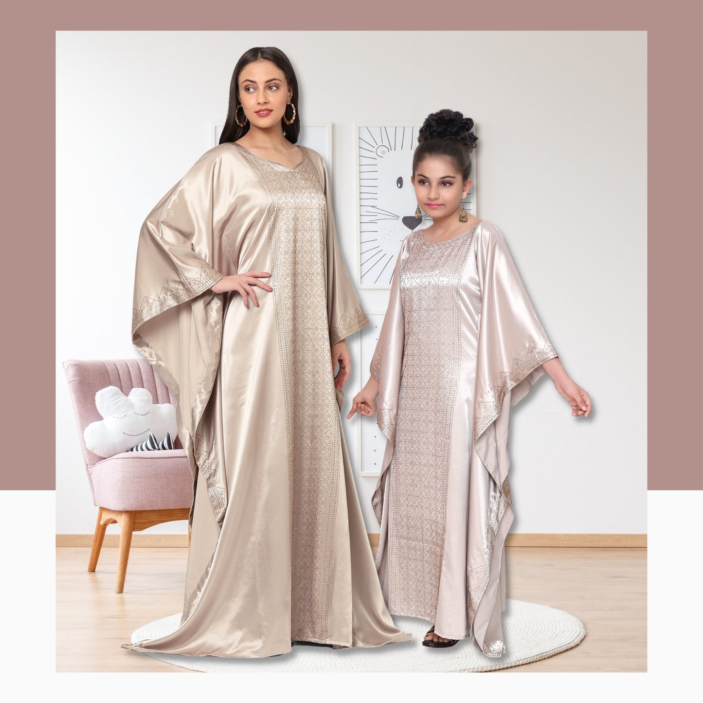 arabian silk dresses Al Najma Multicolor Floral Print Tassel Long Sleeve V-Neck A-Line Loose Fit High Waist Elegant Arabian Dress Women's Traditional Modest Wear,XL